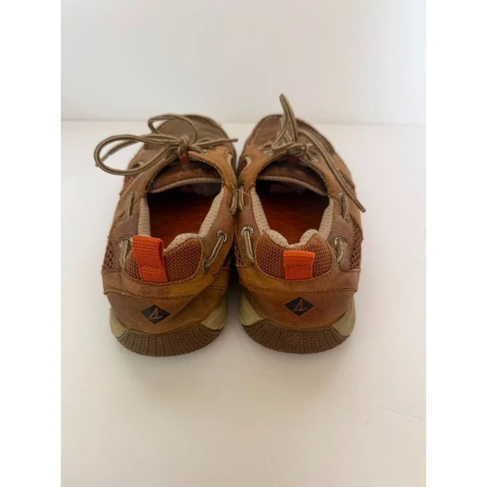 Sperry Top-Sider Sea Kit M 9.5 Brown Leather Boat Shoes Lace Up Casual Comfort